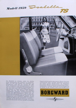 Borgward Isabella TS Modelprogram 1958 Carbrochure (10090)